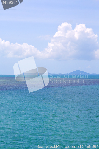 Image of  coastline of a green lagoon   thailand kho phangan  bay 