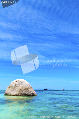 Image of asia in thailand  kho tao  bay isle white  beach     pirogue   
