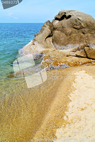 Image of asia in thailand  kho   bay isle white  beach     china sea 