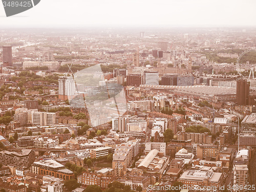 Image of Retro looking Aerial view of London
