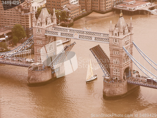 Image of Retro looking Aerial view of London
