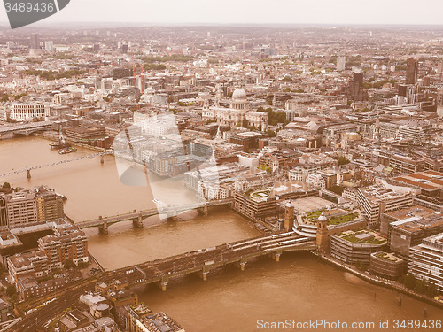 Image of Retro looking Aerial view of London