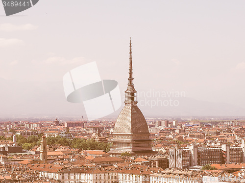 Image of Retro looking Mole Antonelliana in Turin