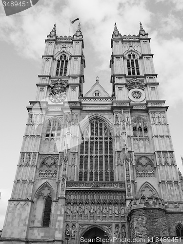 Image of Black and white Westminster Abbey in London