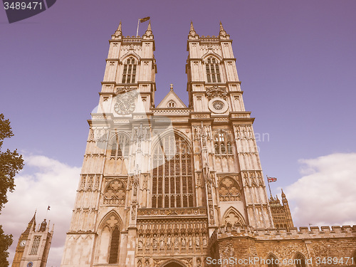 Image of Retro looking Westminster Abbey in London