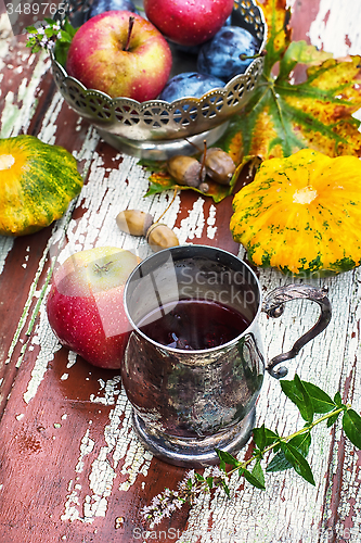 Image of Cup of tea in the autumn style