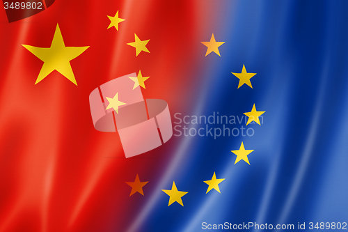 Image of China and Europe flag