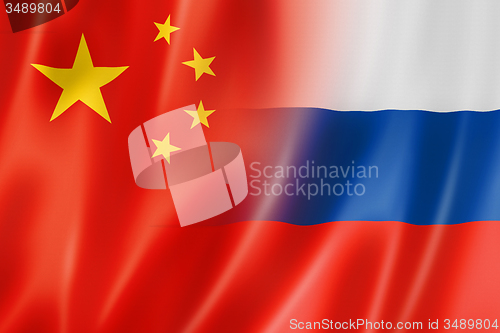 Image of China and Russia flag