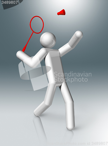 Image of Badminton 3D symbol, Olympic sports