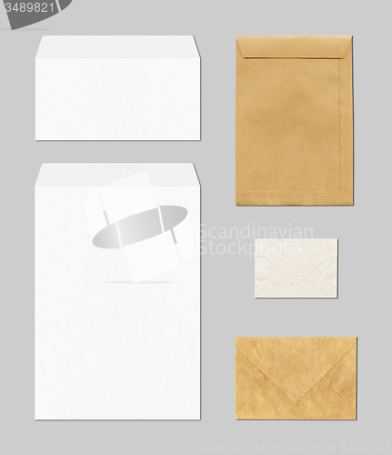 Image of envelopes mockup template, grey background