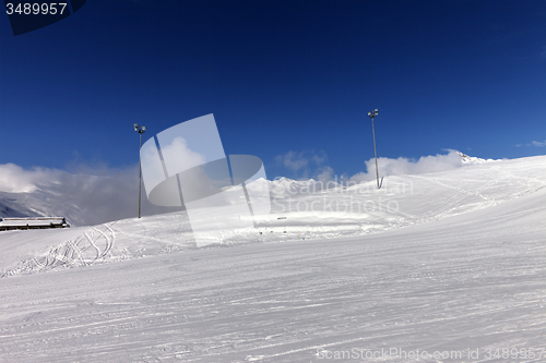 Image of Ski slope in winter mountains