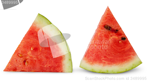 Image of Two red ripe watermelon piece