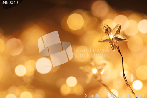 Image of Christmas star lights\r close-up