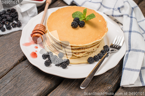 Image of Pancakes with fresh blackberries