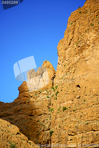 Image of in todra africa morocco the   dry mountain