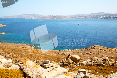 Image of temple  in delos greece the   ruin site