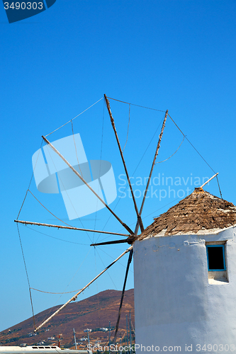 Image of old mill in   greece   sky