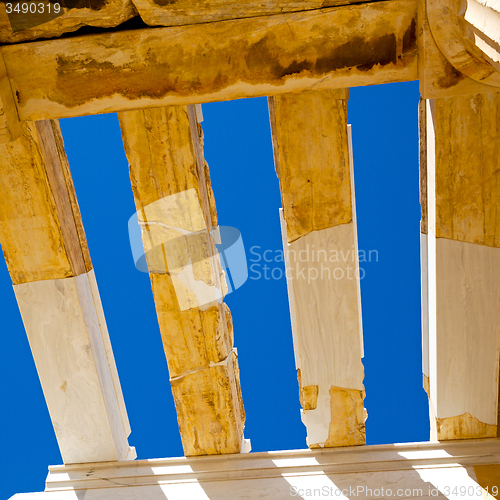 Image of parthenon and  historical   athens in greece the old architectur