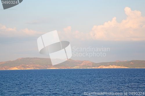 Image of from the boat  and sky   santorini greece europe