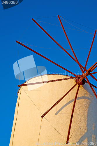 Image of old mill in santorini greece  sunrise