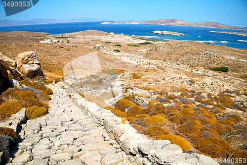 Image of temple  in delos greece the historycal acropolis and old ruin si