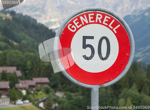 Image of Traffic sign speed limit fifty