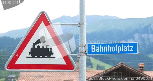 Image of Train crossing sign