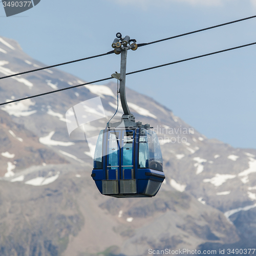 Image of Ski lift cable booth or car