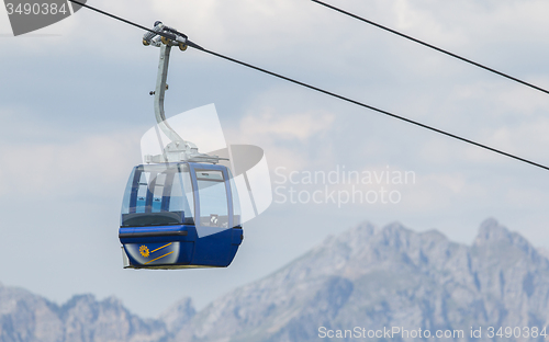 Image of Ski lift cable booth or car