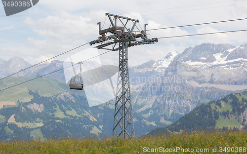 Image of Ski lift cable booth or car