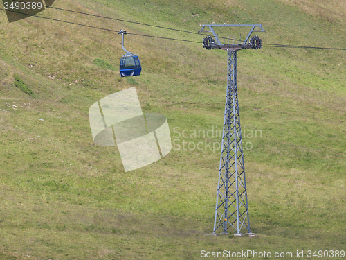 Image of Ski lift cable booth or car