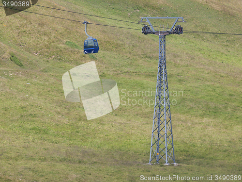 Image of Ski lift cable booth or car