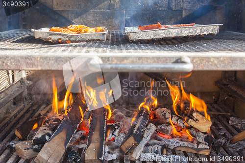 Image of Meat getting ready on bbq