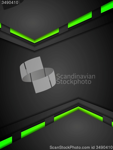 Image of Green and black contrast gradients tech design