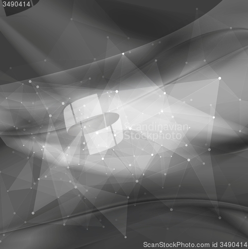 Image of Dark wavy tech low poly background