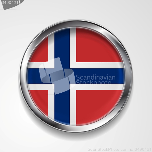 Image of Metal button flag of Norway