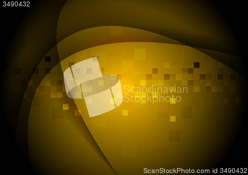 Image of Abstract dark tech wavy vector design
