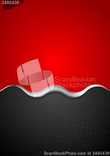 Image of Red black contrast background with metal wave