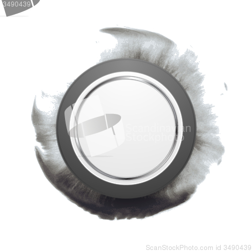Image of Grey circle shape on dark watercolor splash