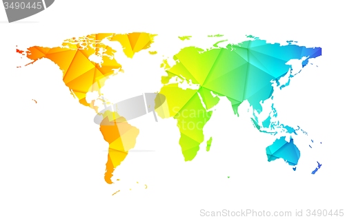 Image of Low poly world earth map abstract background