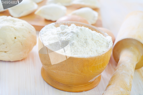 Image of ingredients for dough and dumpling