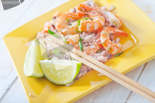 Image of rice with shrimps