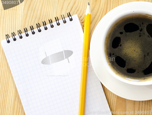 Image of coffee cup and note