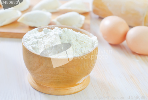 Image of ingredients for dough and dumpling