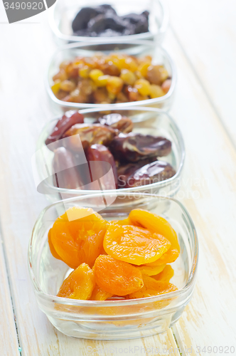 Image of dried apricots, raisins and dates