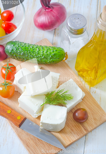 Image of ingredients for greek salad