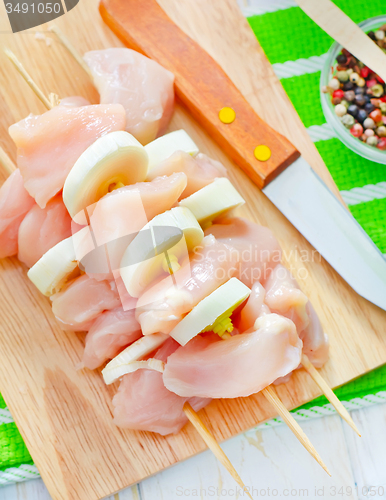 Image of raw chicken kebab