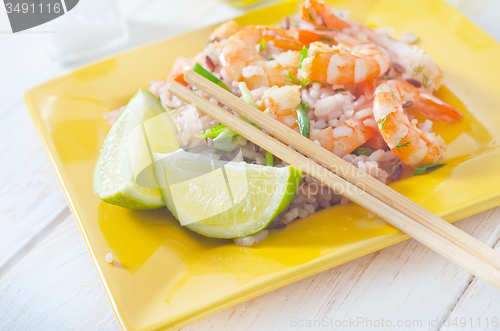 Image of rice with shrimps