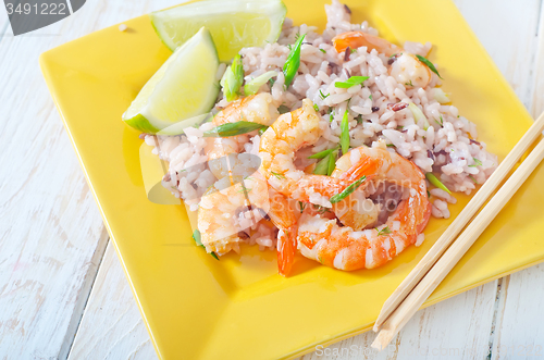 Image of rice with shrimps