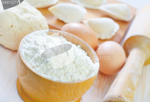 Image of ingredients for dough and dumpling